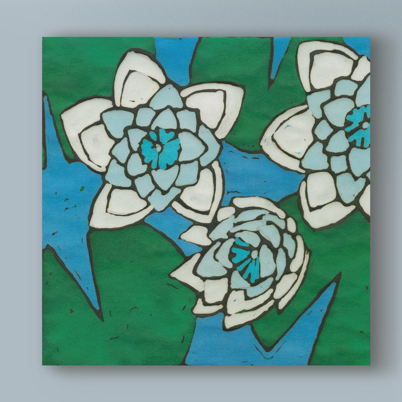 Winston Porter Turquoise Batik Botanical Ii Acrylic Painting