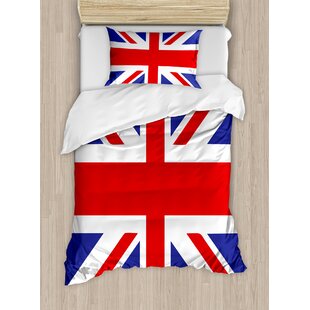 Retro London Uk British Flag Teen Quilt Doona Cover Set Single