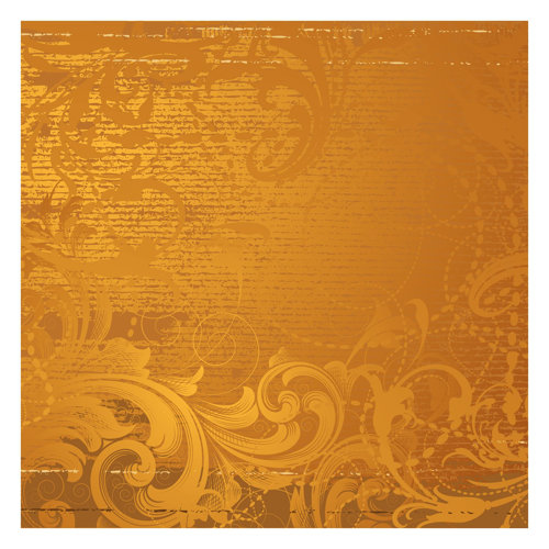 Golden Baroque 1.92m x 1.92m Textured Matt Peel & Stick Wall Mural East Urban Home
