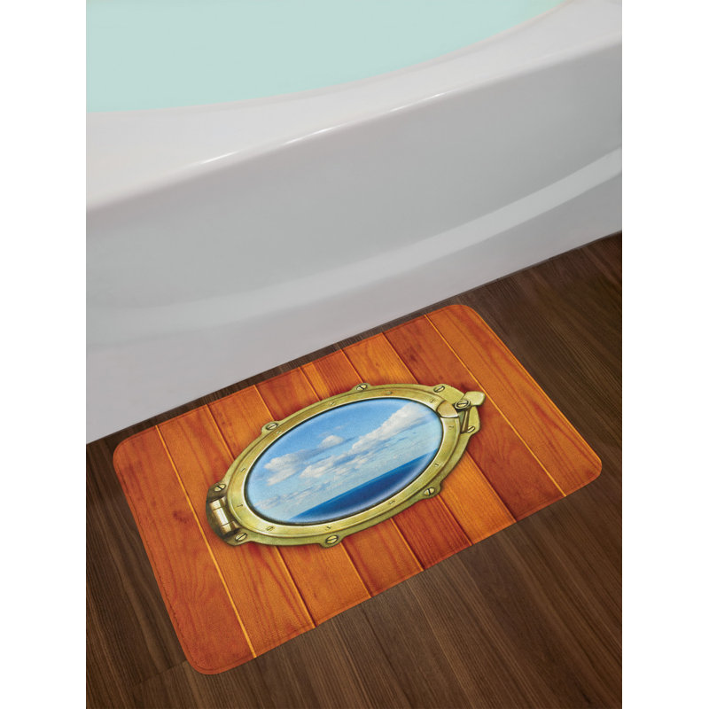 Ambesonne Bath Mat with Non Slip Backing Pirinted Plush Bathroom Decor