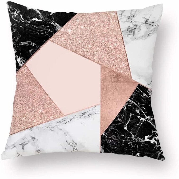 Cushion Covers Pink Geometric Marble Throw Pillow Case Sofa Home Decor Fashion