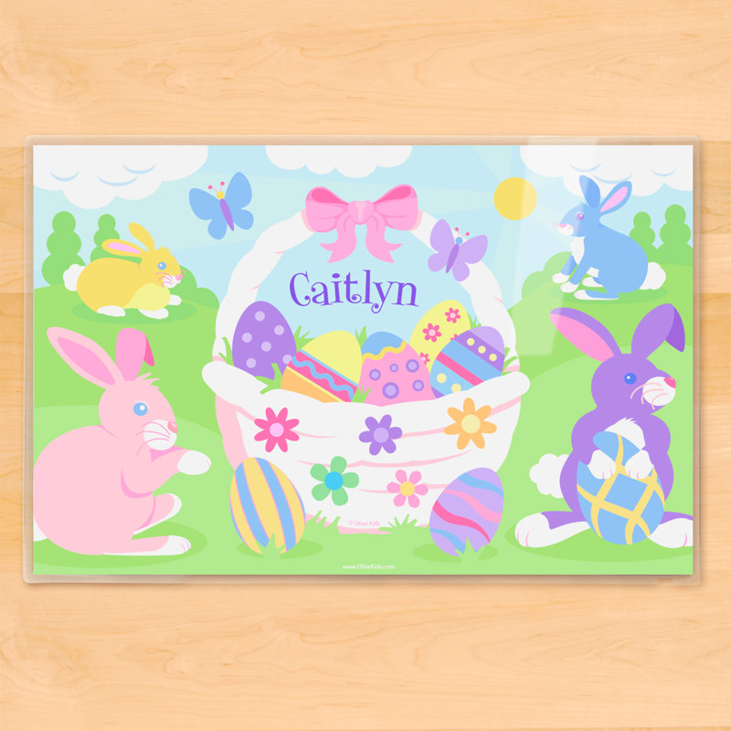 olive kids easter basket girls personalized placemat reviews wayfair