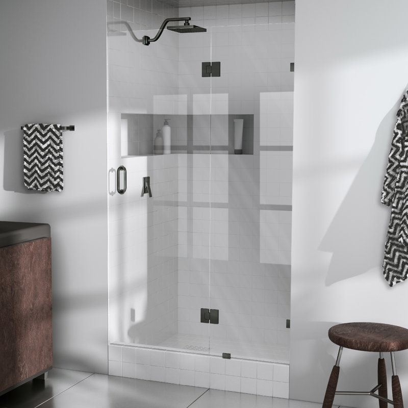 Glass Warehouse 46 25 X 78 Hinged Frameless Shower Door Reviews Wayfair