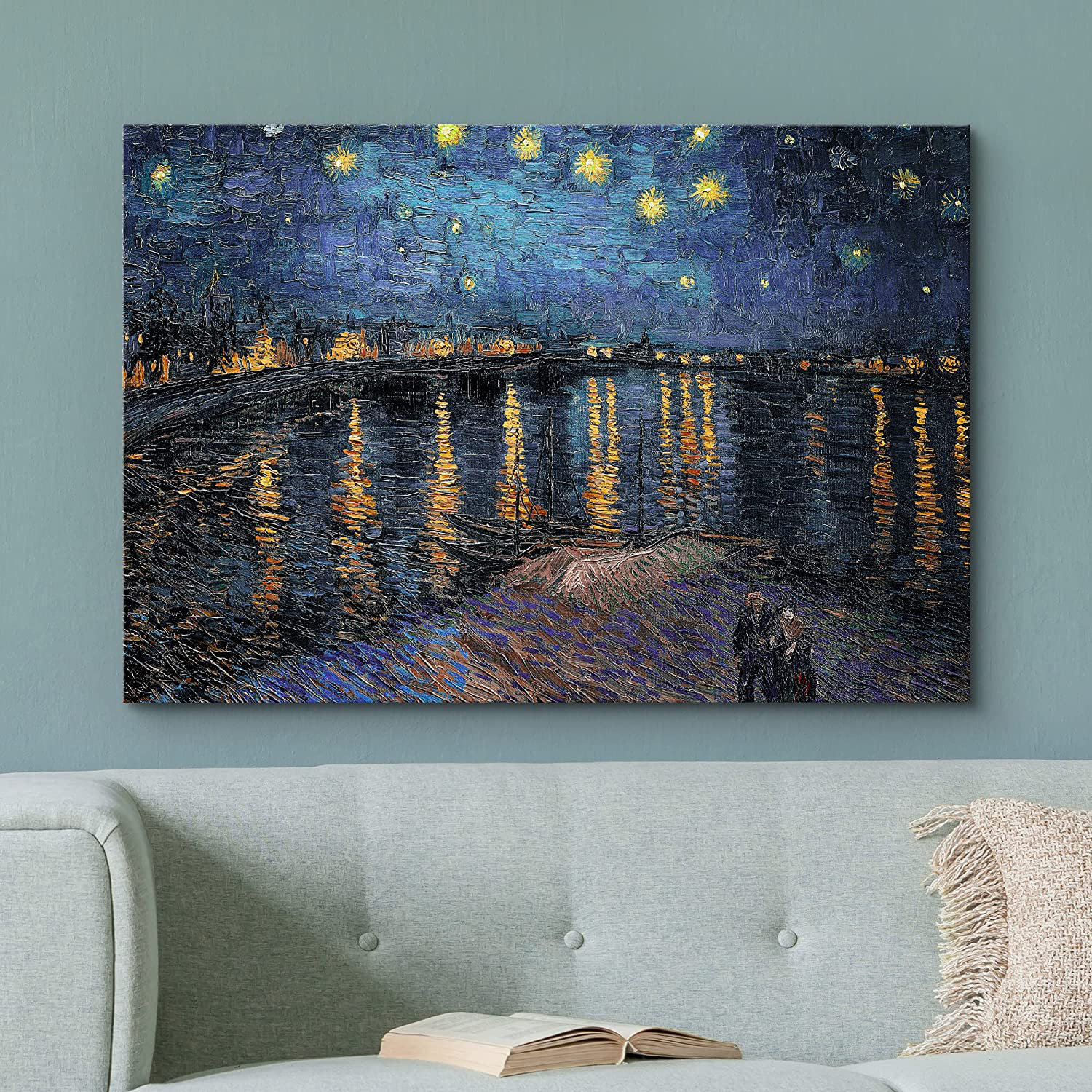 IDEA4WALL Starry Night Over The Rhone by Vincent Van Gogh - Wrapped ...