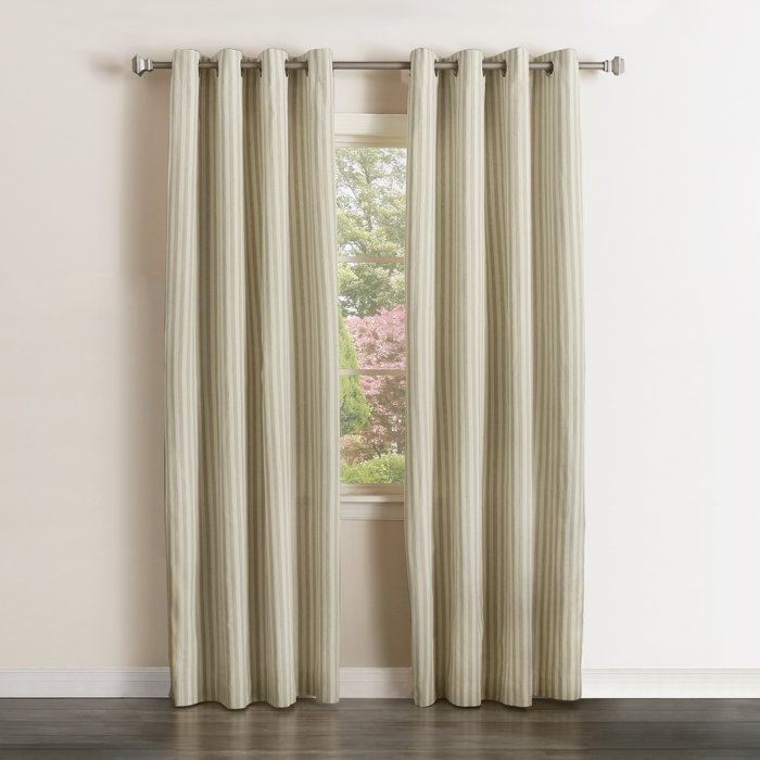 Vertical Striped Semi Sheer Grommet Curtain Panels Vertical Striped Semi Sheer Grommet Curtain Panels