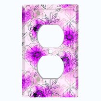 Double Rocker Floral Watercolor Switch Covers Wall Plate Graphics Wallplates 