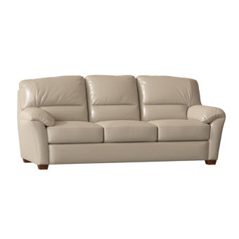 Omnia Leather Houston Genuine Leather 97 Rolled Arm Sofa Bed
