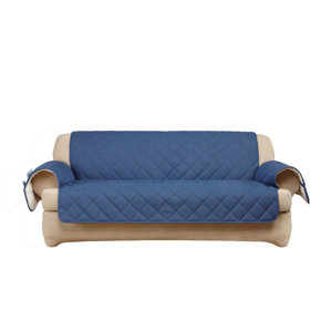 Denim Sherpa T-Cushion Sofa Slipcover by Sure Fit
