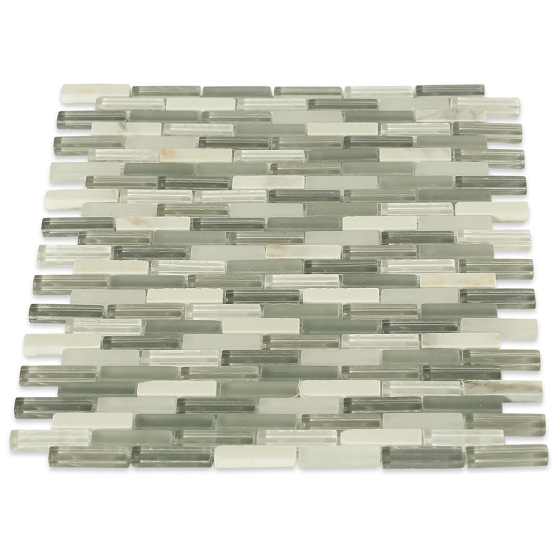 Splashback Tile Cleveland 0 5 X 1 Gl Marble Mosaic In Cleveland 0 5 X 1 Gl Marble Mosaic Tile In Frosted