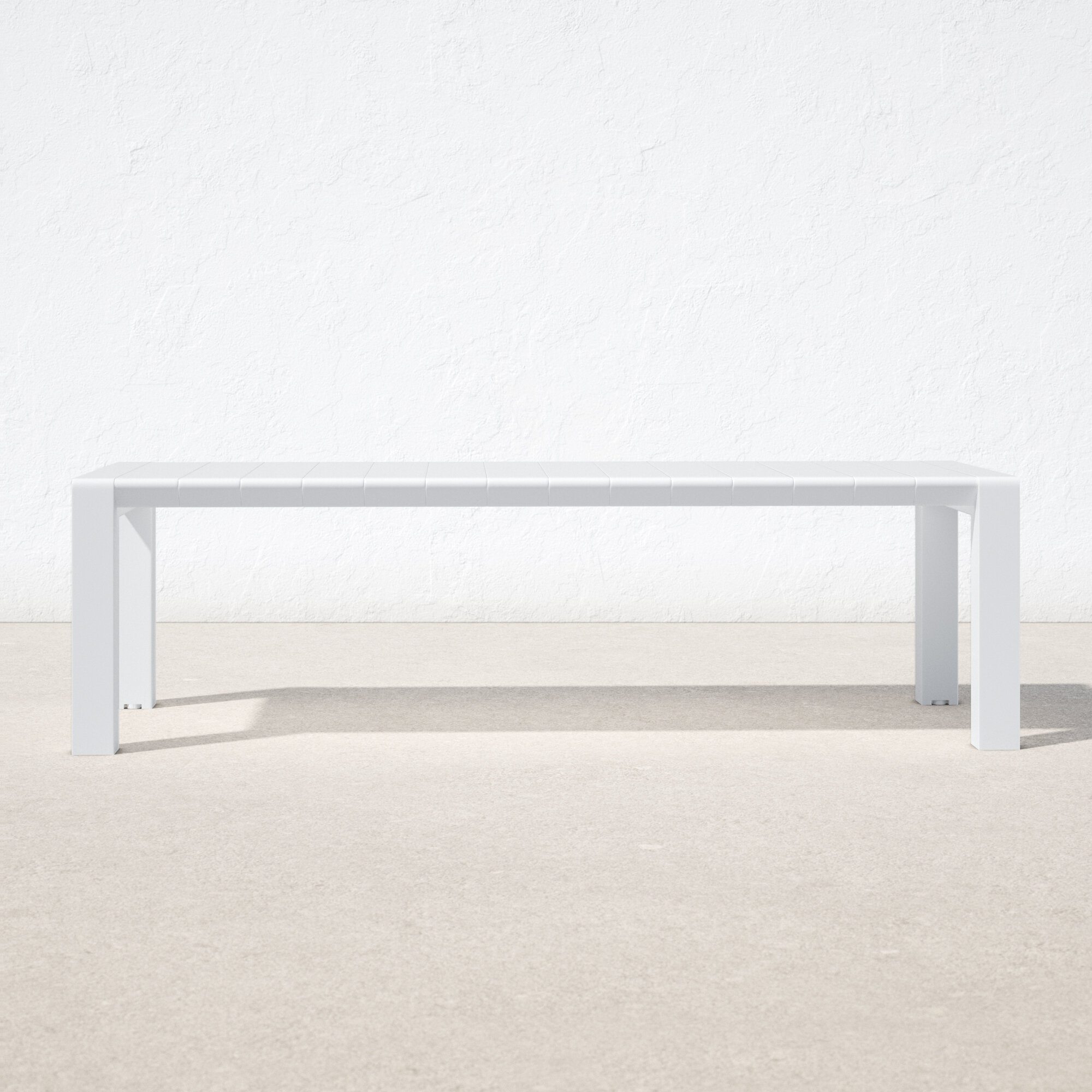 white extendable outdoor table