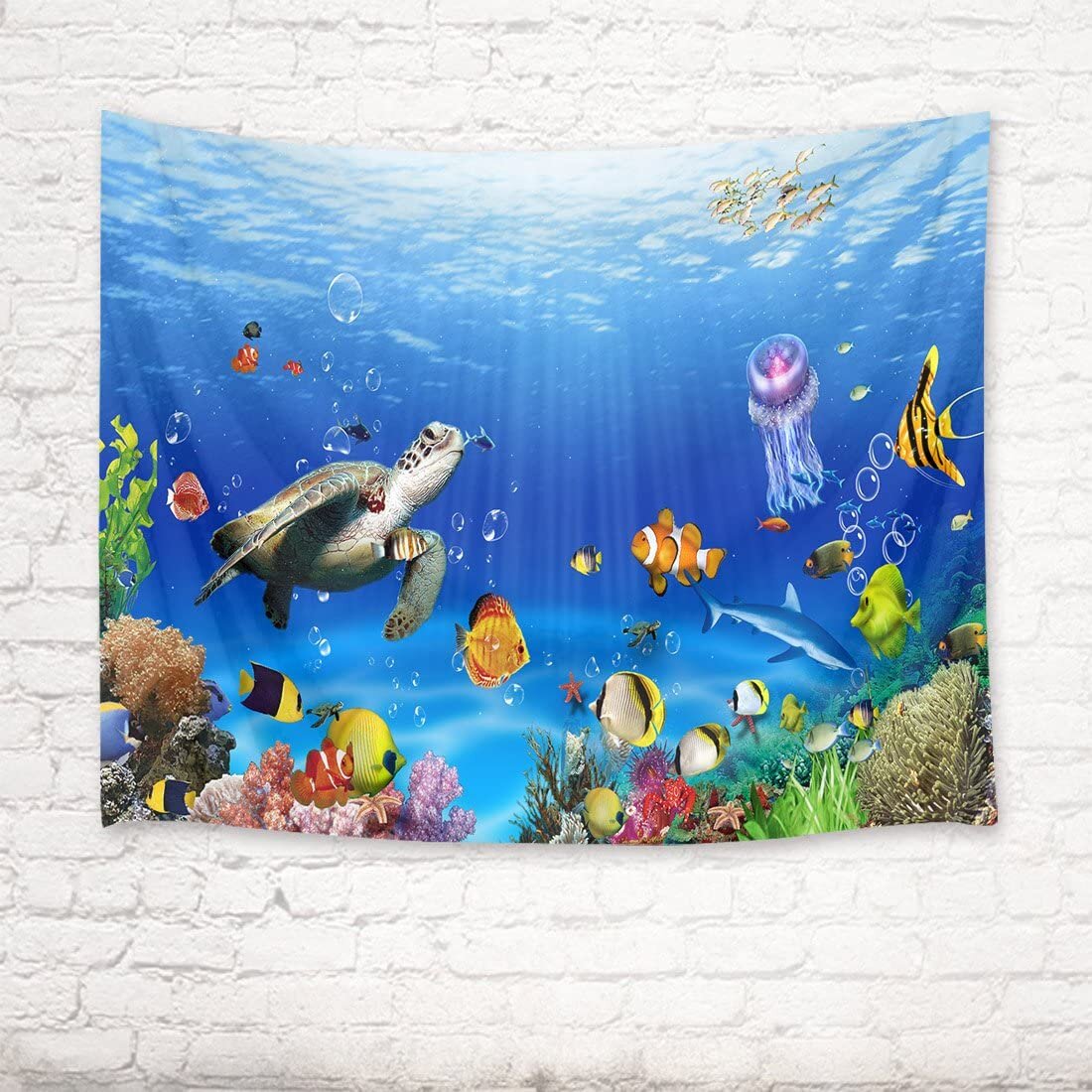 Ocean Animals Tapestry Wall Hanging Bedroom Living Room Dorm Decor Blanket 