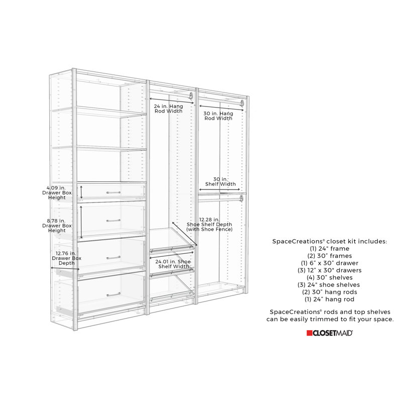 Closetmaid Ecreations 90 Closet System Wayfair Ecreations 90 Closet System