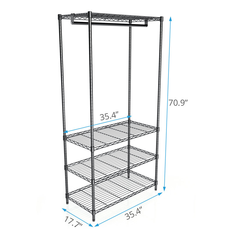 Rebrilliant Fickes 35 4 Wire Heavy Duty Clothes Rack And Garment