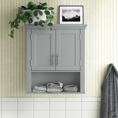 riverridge somerset two-door bathroom and laundry wall mount storage medicine cabinet with open and adjustable shelf