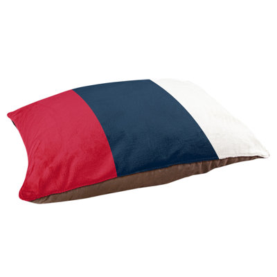 New England Football Stripes Cat Bed East Urban Home Size 28 L x 18 W Color RedNavyWhite