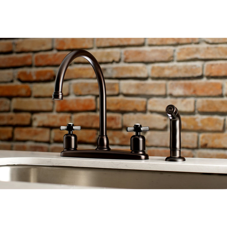 Millennium Centerset Gooseneck Spout Double Handle Kitchen Faucet