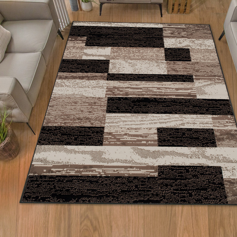 Valenti Contemporary Geometric Patchwork Indoor Area Rug or Runner Rug Size: Rectangle 9' x 12'