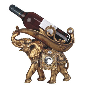 Glenaire Thai Elephant 1 Bottle Tabletop Wine Bottle Holder by