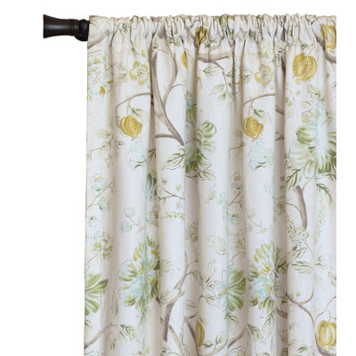 Magnolia Naturefloral Rod Pocket Single Curtain Panel Eastern