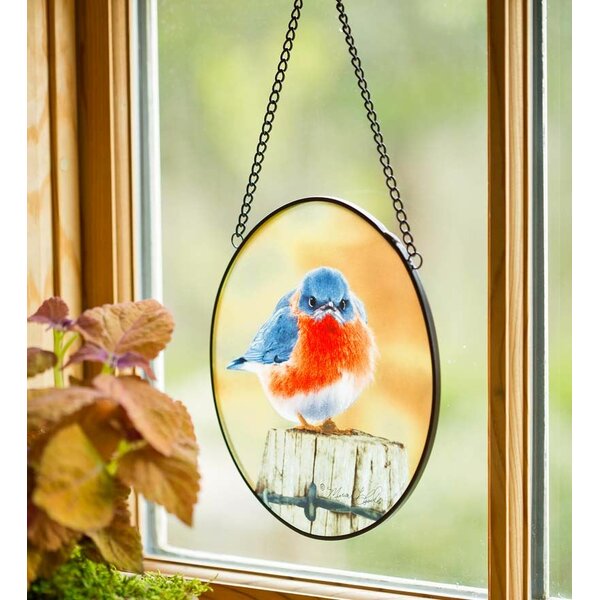 Vintage Suncatcher Eastern Bluebird Window Decoration Ornament Nature Bird 