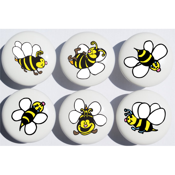 BUMBLE BEE DECOR CERAMIC 1 1//2 OVER SIZED KNOB DRAWER DRESSER CABINET