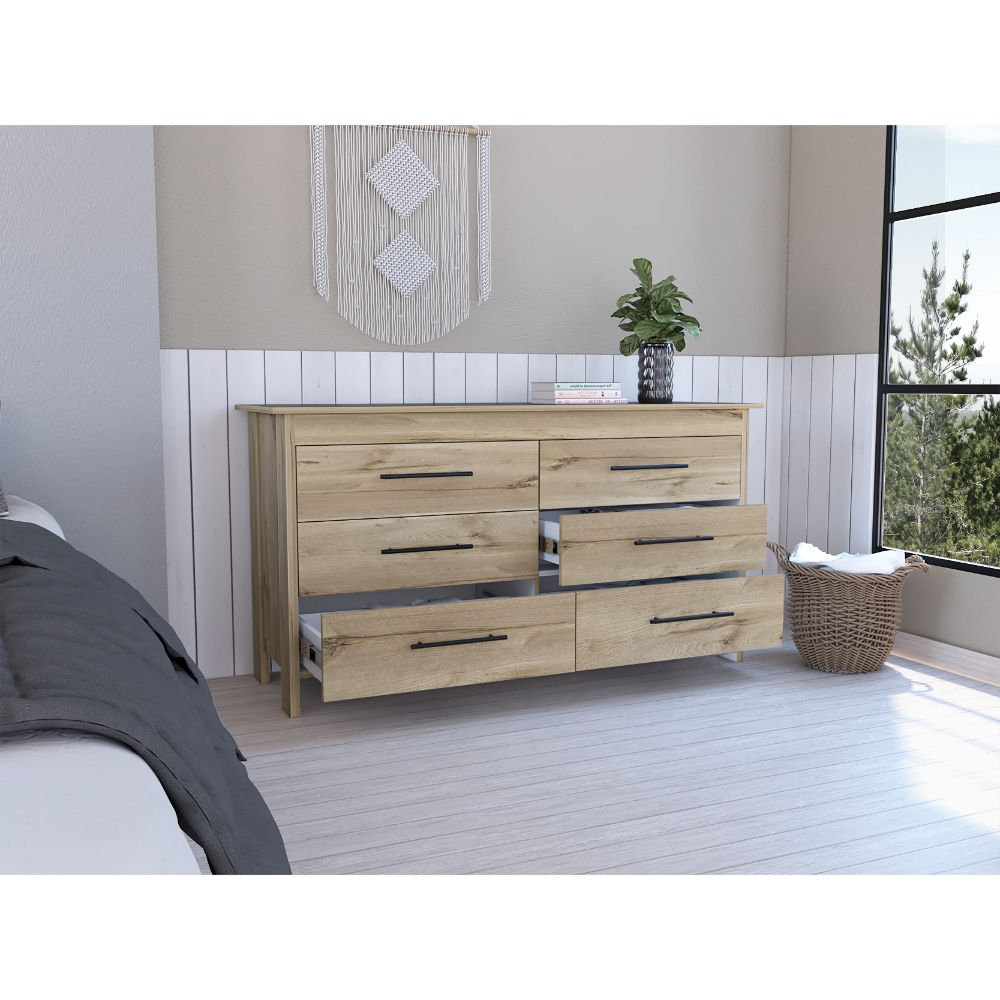 Loon Peak® Asar 6 Drawer 58.8'' W Double Dresser | Wayfair