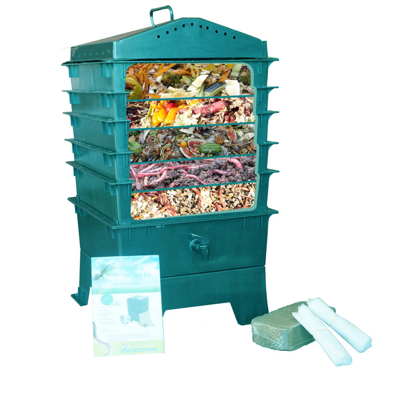 Vermitek 5 Tray Vermihut 29 Gal Worm Bin Set Reviews Wayfair