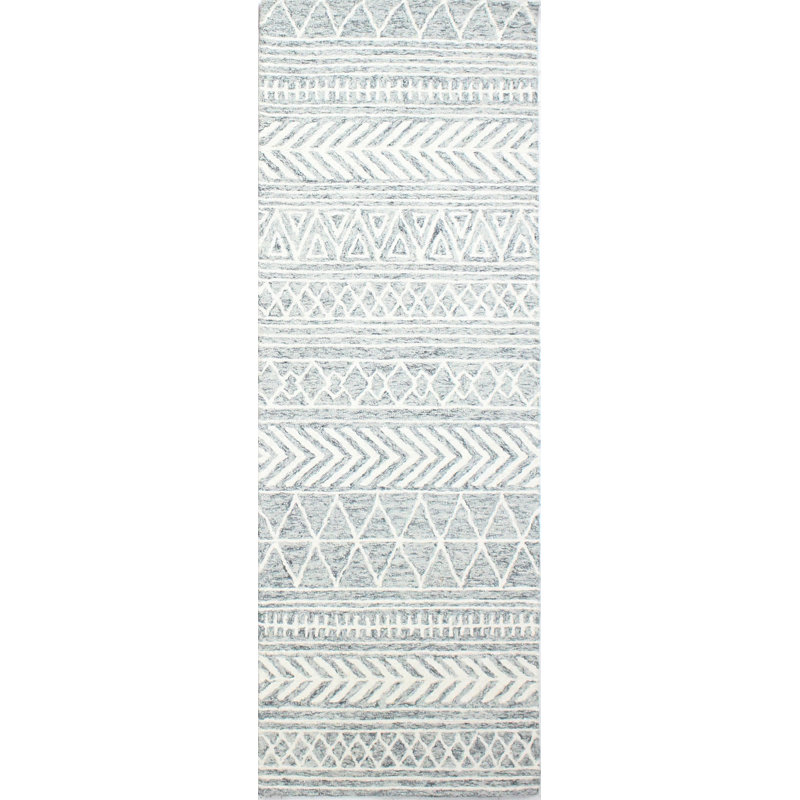 Foundry Select Shankle Geometric Handmade Tufted Wool Gray Area Rug Wayfair