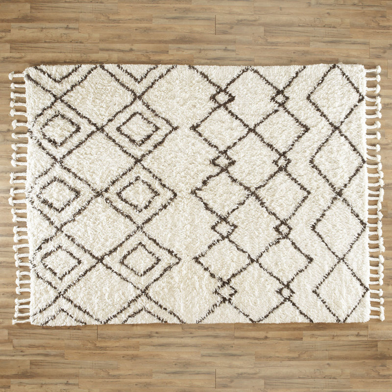 Simon Geometric Handmade Flatweave Wool Dark Brown Cream Area Rug Reviews Allmodern