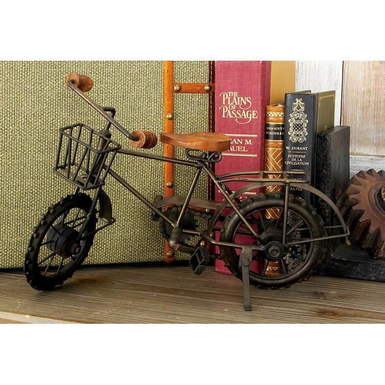 Metal Vintage Bicycle Table Top Decor Decorative Rustic Wood Antique Chic Look