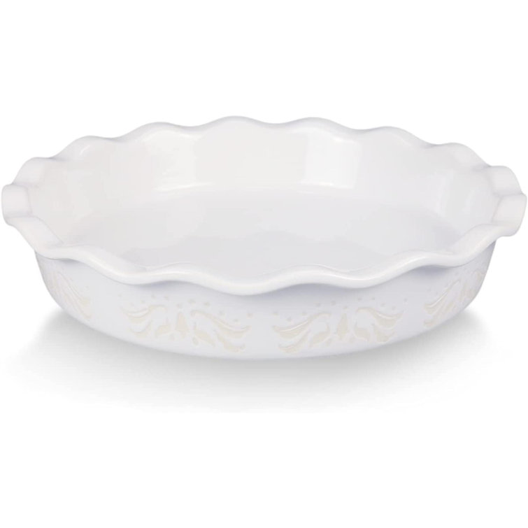 HaoxueTech Pie Pan Ceramic Pie Dish White Pie Plate 9 Inch Pie Pans Baking  Dishes Deep Dish Pie Pan Pie Plates For Baking - Wayfair