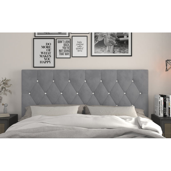 Luxury Headboard Soft Plush Velvet Upholstered 26" Wall or Bed Mount Headboard 