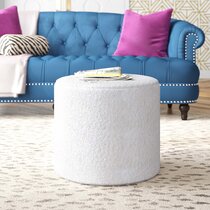 Gouchee Home Loft Collection Contemporary Faux Felt Upholstered Square Pouf/Ottoman Turquoise 