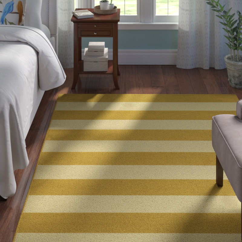 Andover Mills Alford Striped Gold Indoor Outdoor Area Rug Reviews Wayfair