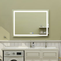Bathroom Mirror LED Illuminated Rectangular Ip44 Rated Battery Powered 500x700mm for sale online 