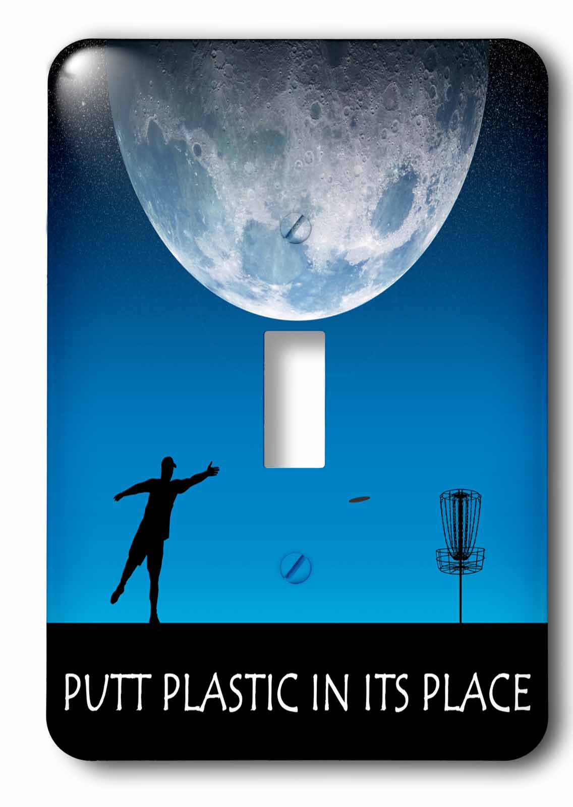3drose Putt Plastic In Its Place 6 Silhouette Of Frisbee Disc Golfer Putting Under The Moon Single Toggle Light Switch Wayfair