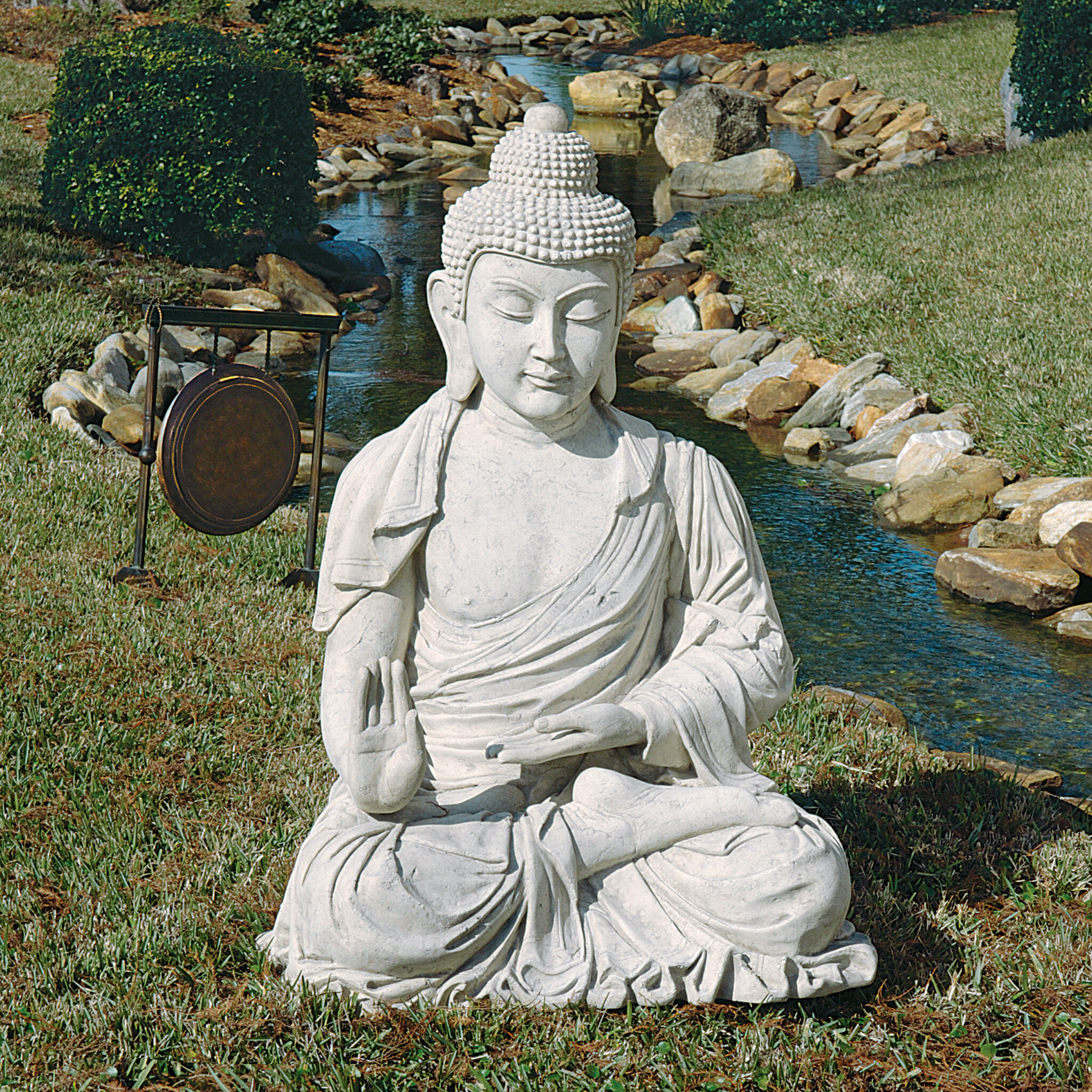 Stone Buddha Fan Buddha Statue Garden Buddha