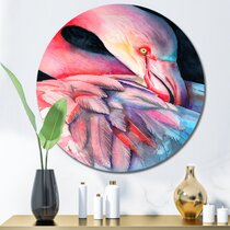 Caroline Treasures Flamingo on Pink Aluminum Metal Wall or Door Hanging Print...