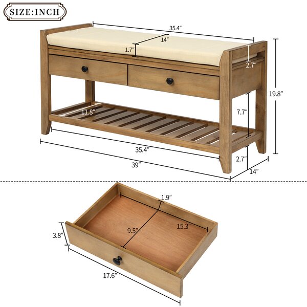 Sand & Stable Alexandria Wood Storage Bench & Reviews | Wayfair