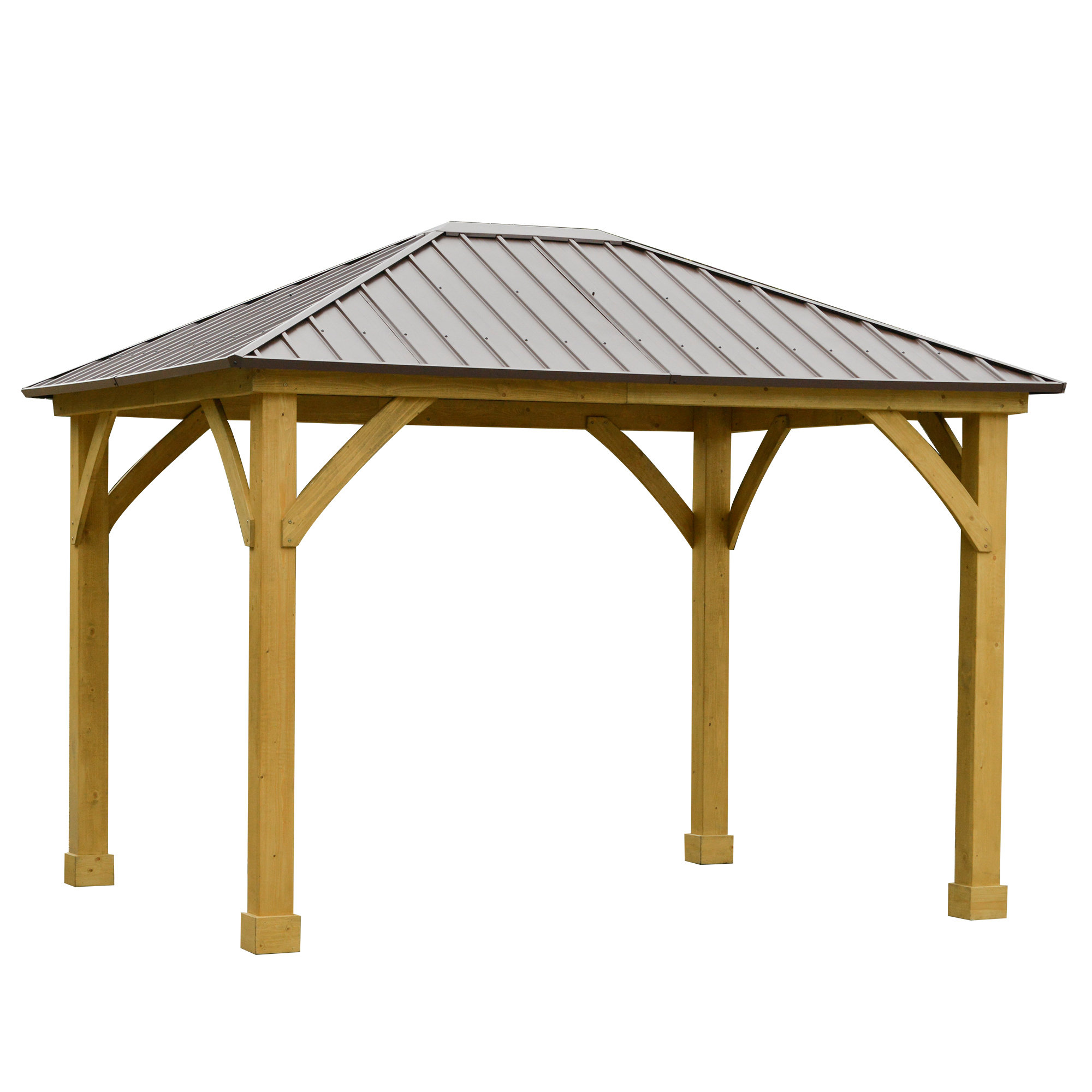 Outsunny 12 Ft. W x 10 Ft. D Solid Wood Patio Gazebo & Reviews Wayfair