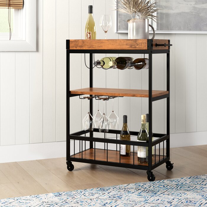 Sand & Stable Raelynn Mobile Metal Bar Cart & Reviews | Wayfair