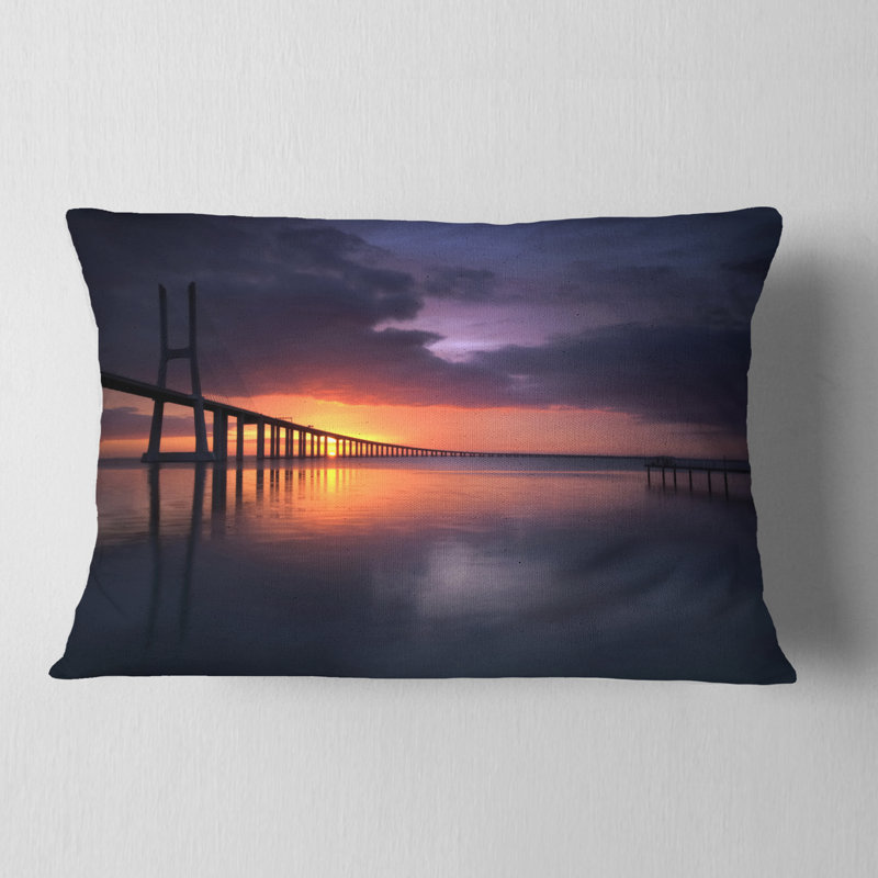 East Urban Home Pier Seascape Vasco Da Gama Bridge Portugal Lumbar Pillow Wayfair