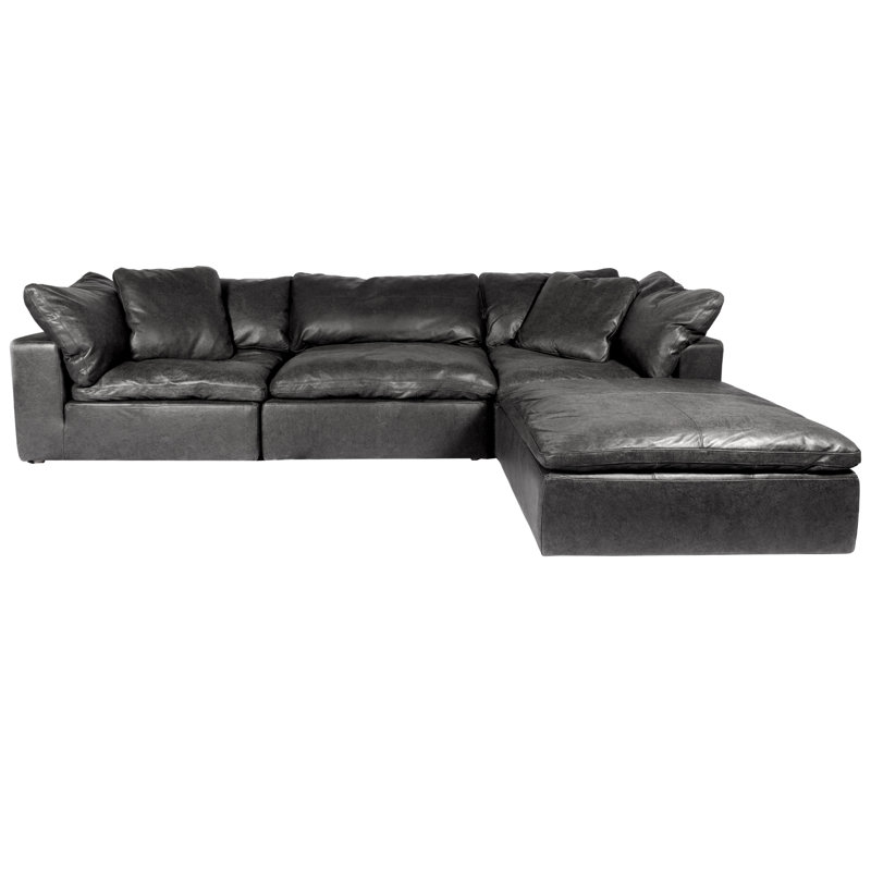 Allmodern Arden 132 Wide Genuine Leather Right Hand Facing Modular Sofa Chaise With Ottoman Wayfair Distressed tv stands & entertainment centers. wayfair