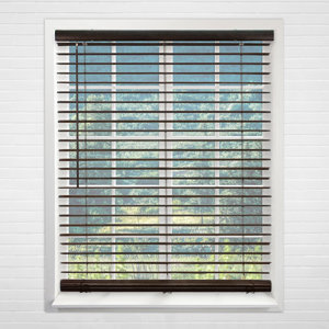 Cordless Vinyl Dark Walnut Horizontal/Venetian Blind