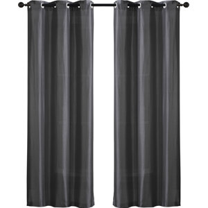 Neville Solid Semi-Sheer Grommet Curtain Panels (Set of 2)