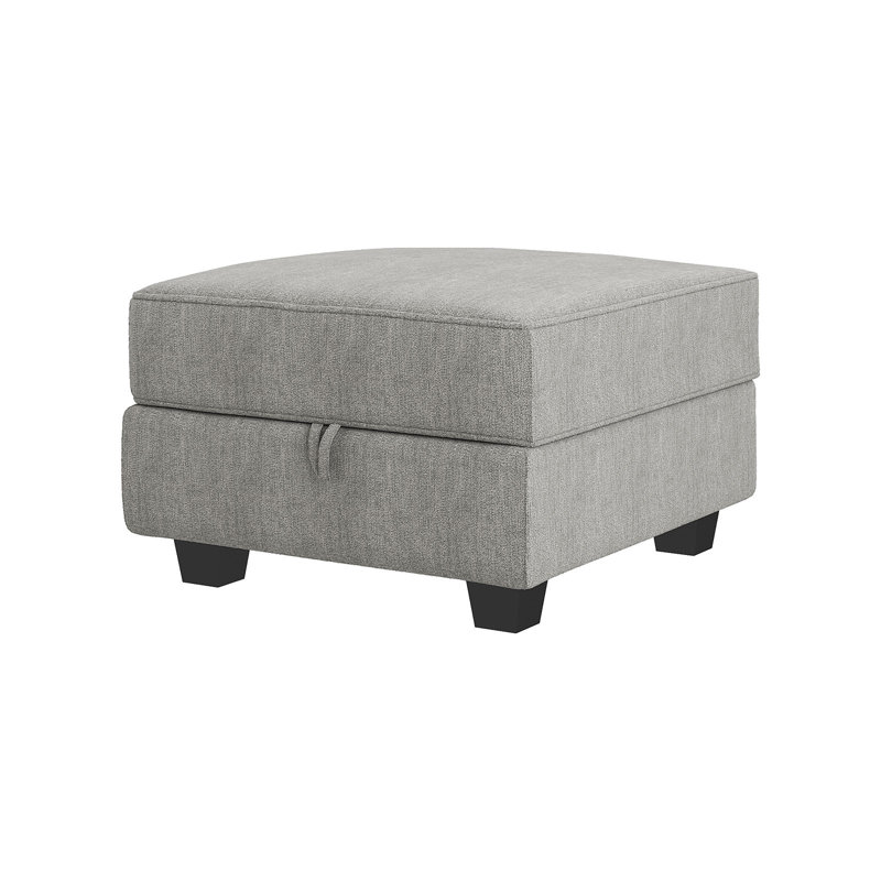 25.6" Wide Square Standard Ottoman with Storage Body Fabric: Gray Polyester