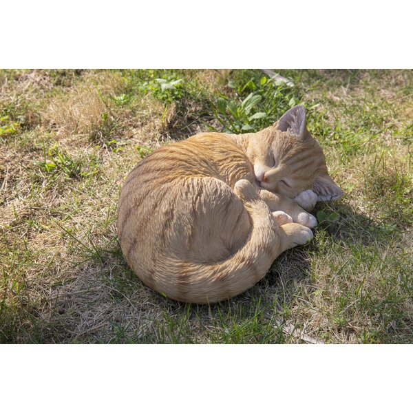 11.6" ORANGE TABBY CAT FIGURINE  STATUE LIFELIKE COLLECTIBLE ANIMAL HOME DECOR 