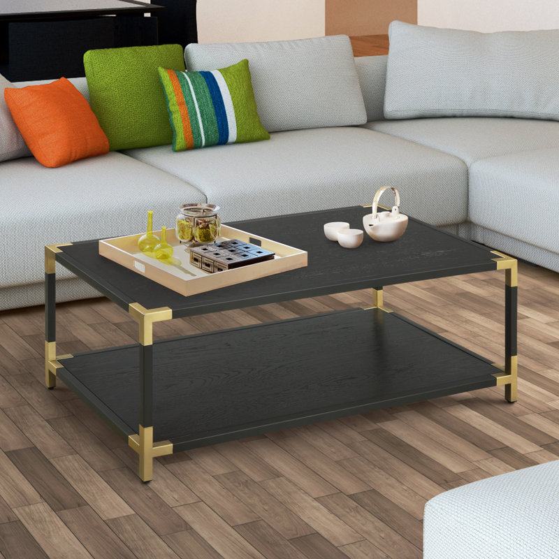 Gold Flamingo Winston Contemporary Coffee Table with Tray ...