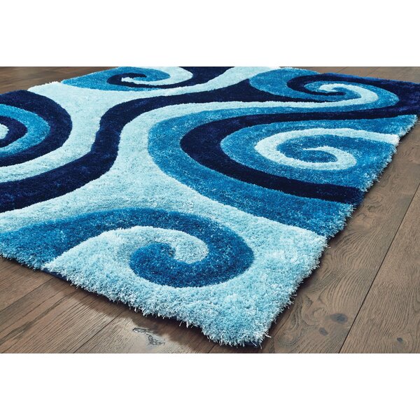 Wrought Studio Fitts Sea Blue Rug & Reviews | Wayfair