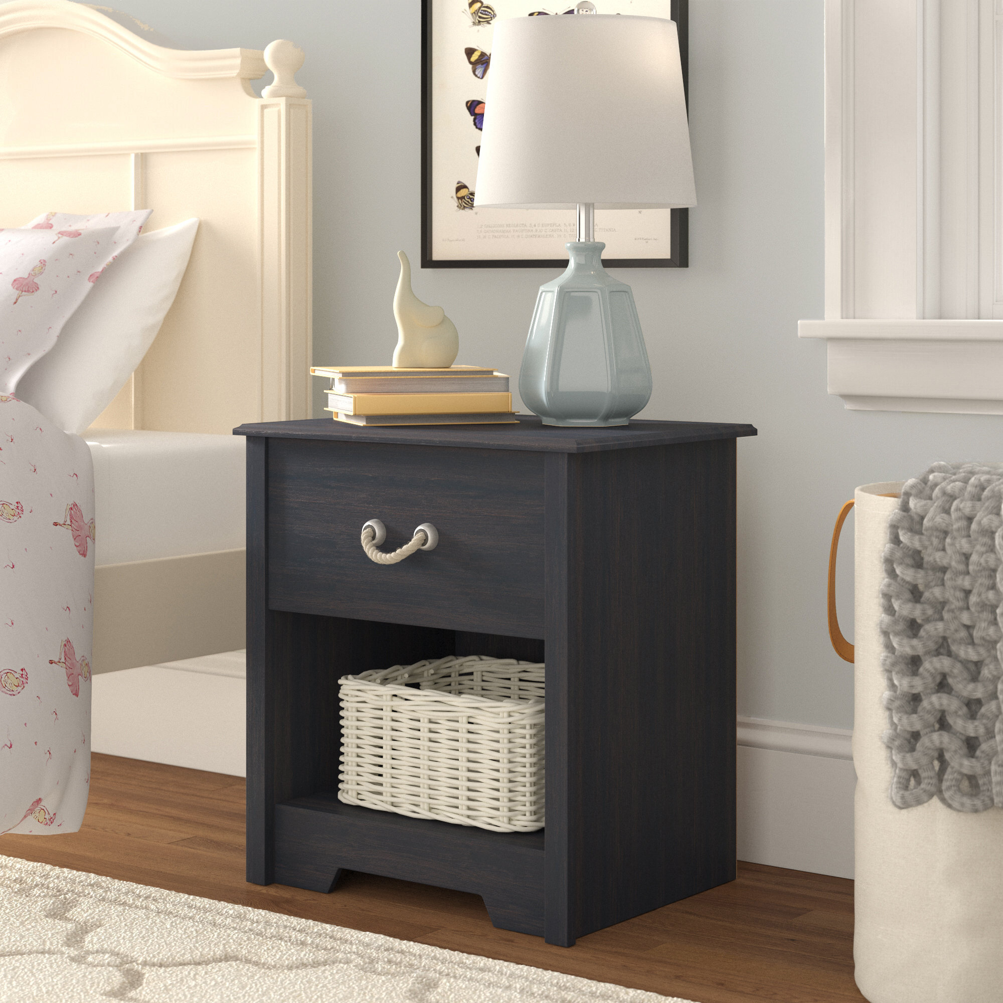 2 Drawers Details about   Bedside Night Table Sleek & Style Small Kids Dresser for Bedroom 